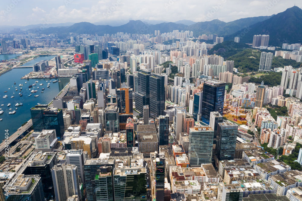 Fototapeta premium Hong Kong downtown with skyscraper