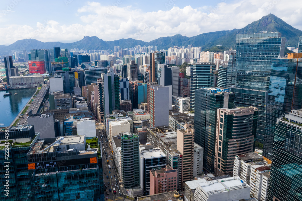 Obraz premium Aerial view of Hong Kong downtown