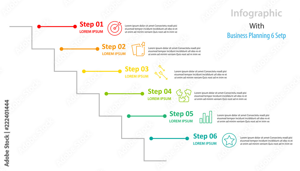 infographic element design 6 step, infochart planning infographic element design 6 step, infochart planning