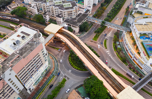 Top view of Hong Kong traffic