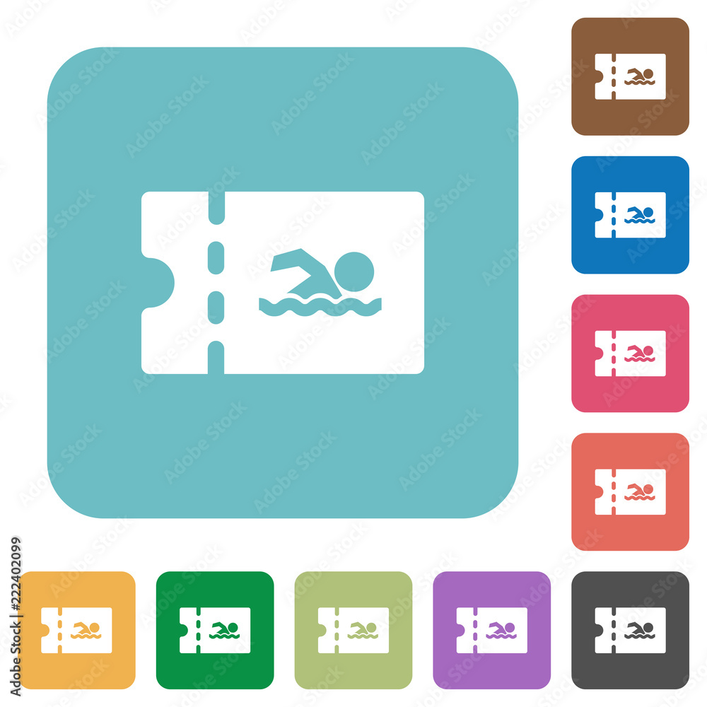 Swimming pool discount coupon rounded square flat icons Swimming pool discount coupon rounded square flat icons