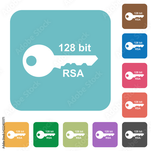 128 bit rsa encryption rounded square flat icons