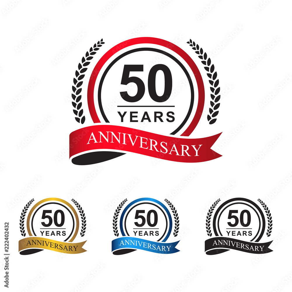 50th anniversary years circle ribbon
