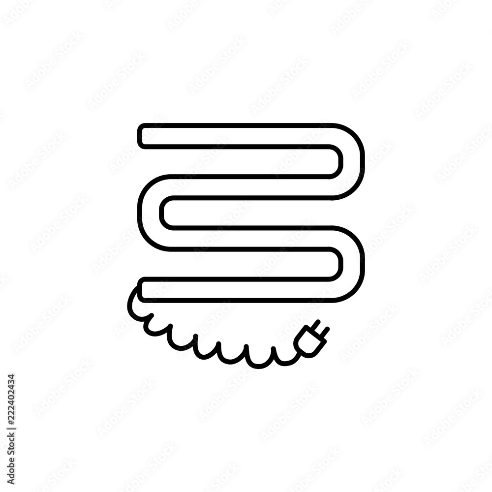 Vector illustration of electric towel dryer. Line icon of house heater. Isolated on white background. Vector illustration of electric towel dryer. Line icon of house heater. Isolated on white background.