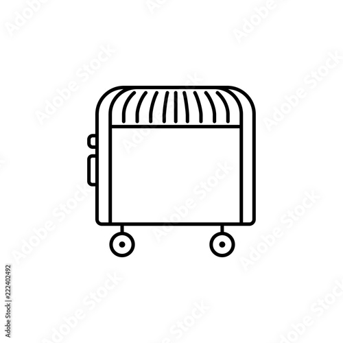 Vector illustration of electric convector. Line icon of portable house heater. Isolated object on white background.