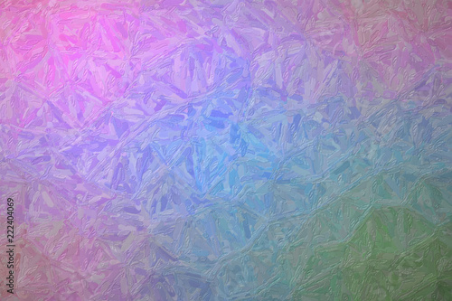 Abstract illustration of green blue and pink Impressionist Impasto background, digitally generated.