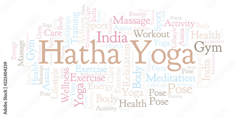Obraz premium Hatha Yoga word cloud.