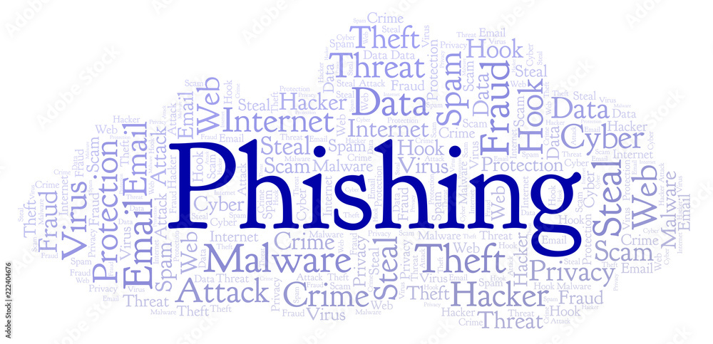 Fototapeta premium Phishing word cloud.