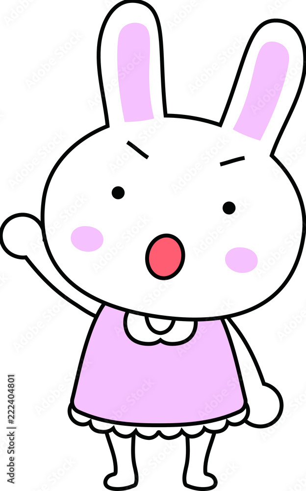 Cute Rabbit child's emotional expression Cute Rabbit child's emotional expression