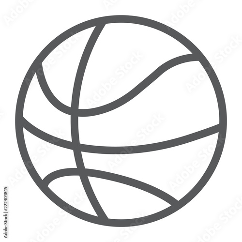 Basketball ball line icon, game and sport, ball sign, vector graphics, a linear pattern on a white background, eps 10.