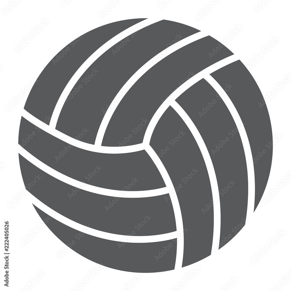 Volleyball glyph icon, game and sport, ball sign, vector graphics, a solid pattern on a white background, eps 10.