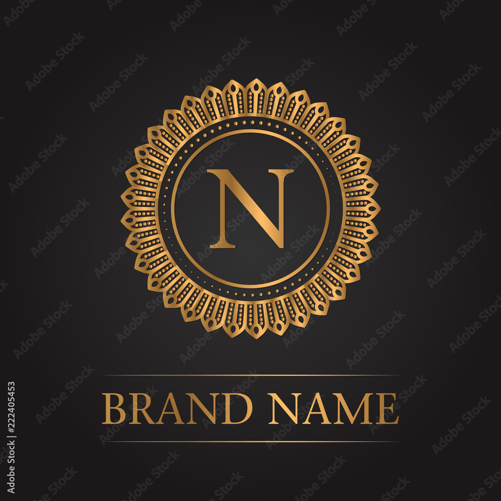 Fototapeta premium Luxury gold template monogram