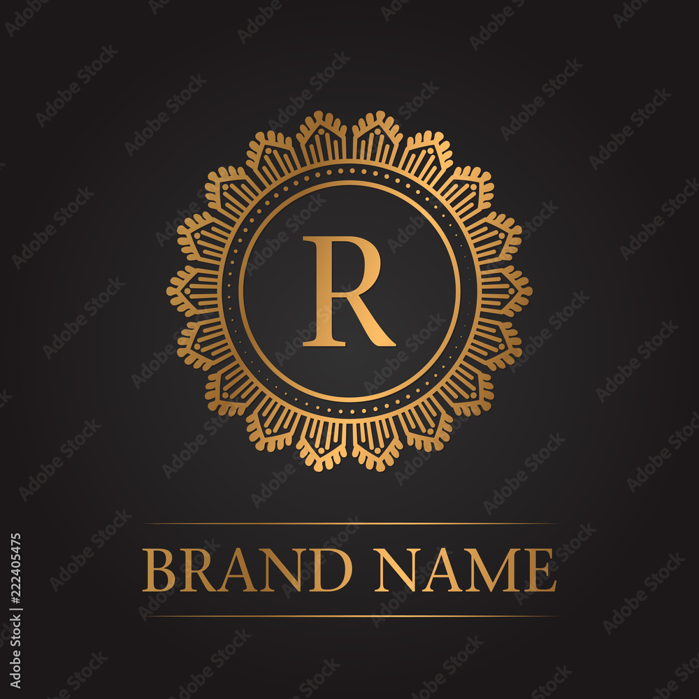 Fototapeta premium Luxury gold template monogram