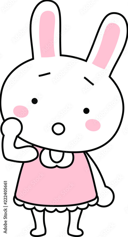 Cute Rabbit child's emotional expression Cute Rabbit child's emotional expression