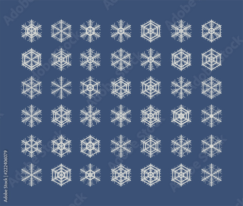 Set of snowflakes. Winter decorative element.