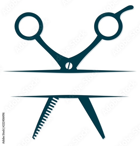 Symbol with scissors.