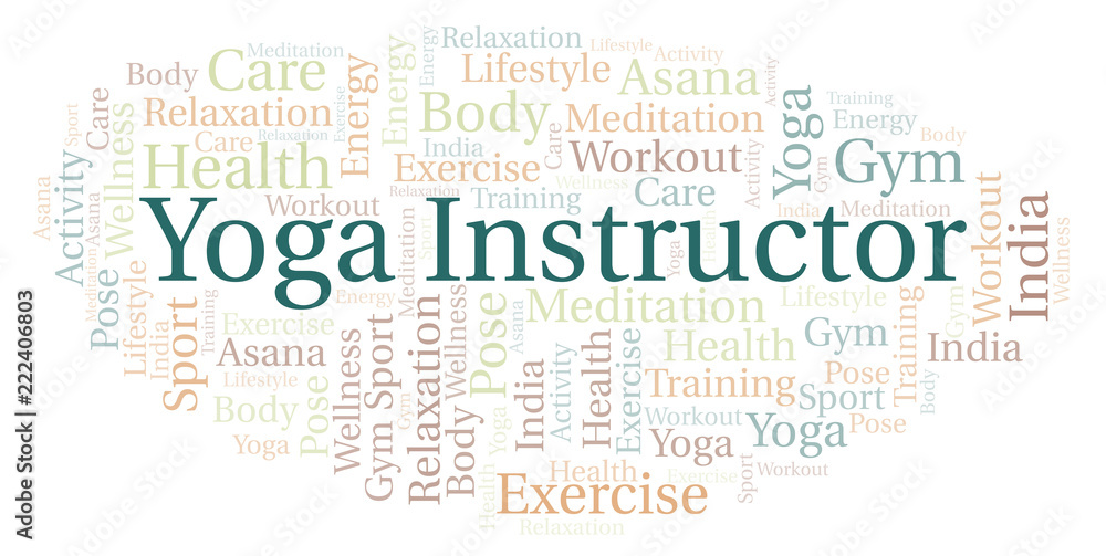 Obraz premium Yoga Instructor word cloud.
