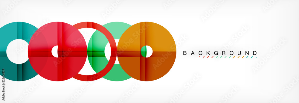 Colorful rings on grey background, modern geometric pattern design. Vector business or technology presentation design template, brochure or flyer pattern, or geometric web banner Colorful rings on grey background, modern geometric pattern design. Vector business or technology presentation design template, brochure or flyer pattern, or geometric web banner