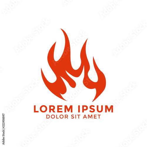 Fire flame logo icon design template vector