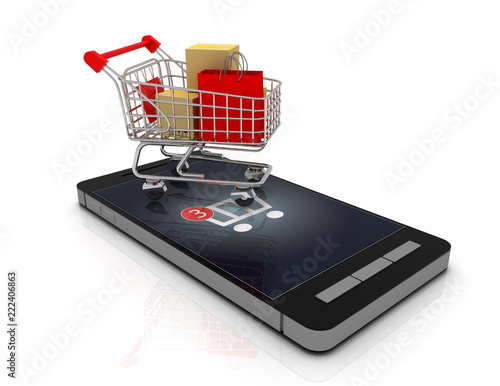 3d online shopping concept .3d rendered illustration
