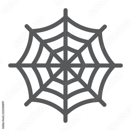 Spider web line icon, halloween and decoration, cobweb sign, vector graphics, a linear pattern on a white background