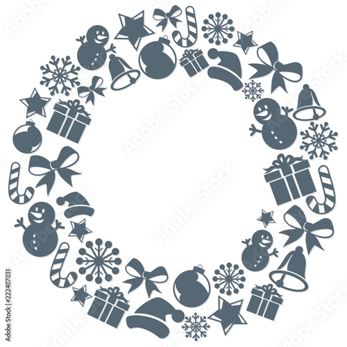 Round Christmas frame.