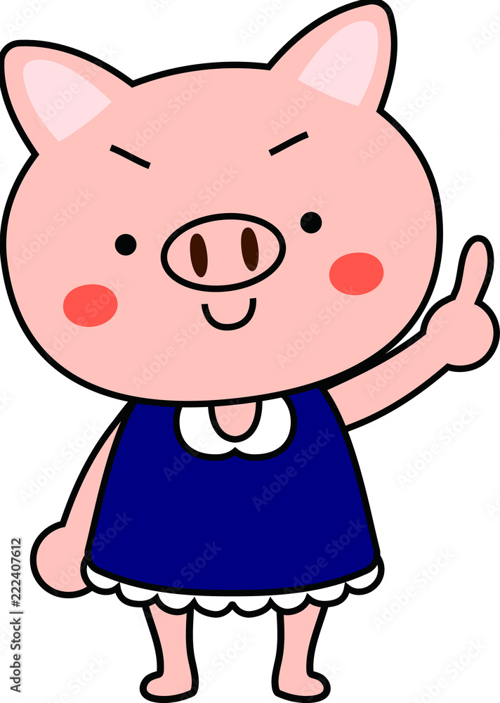 Fototapeta premium Pig child's emotional expression