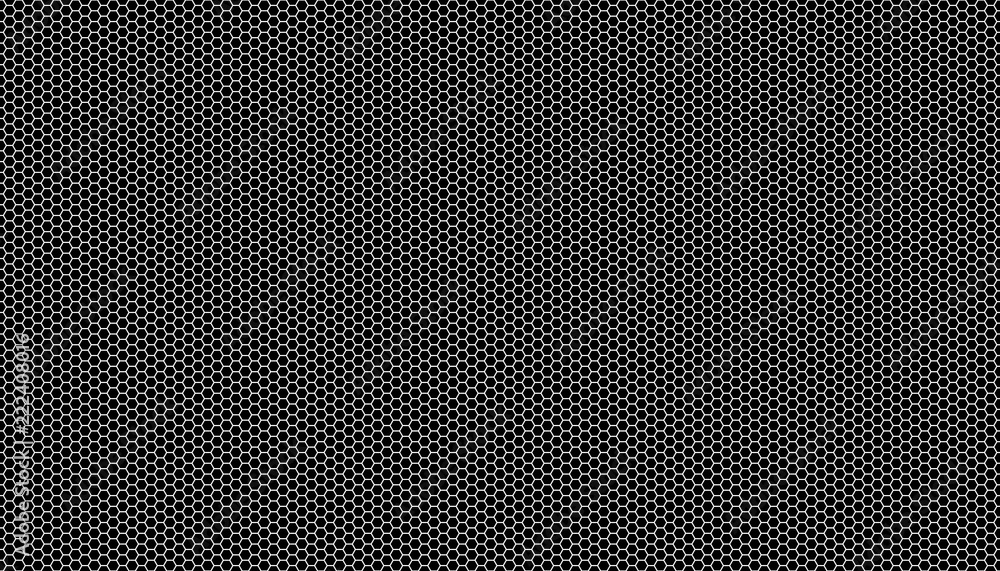 White honeycomb on a black background. Seamless texture. Isometric geometry. 3D illustration White honeycomb on a black background. Seamless texture. Isometric geometry. 3D illustration