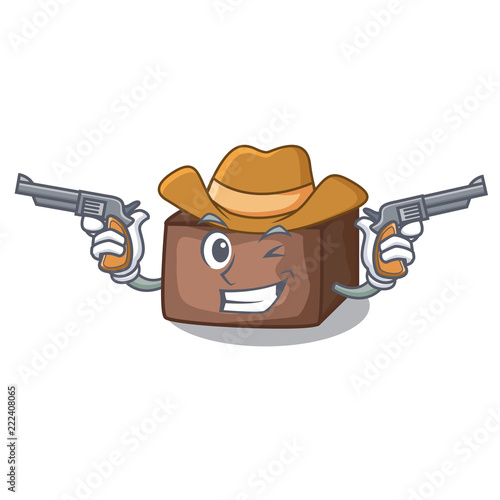 Cowboy character cartoon almond cake with caramel