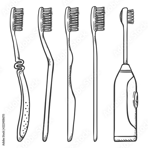 Vector Cartoon Illustration - White Tube of Toothpaste with Toothbrush