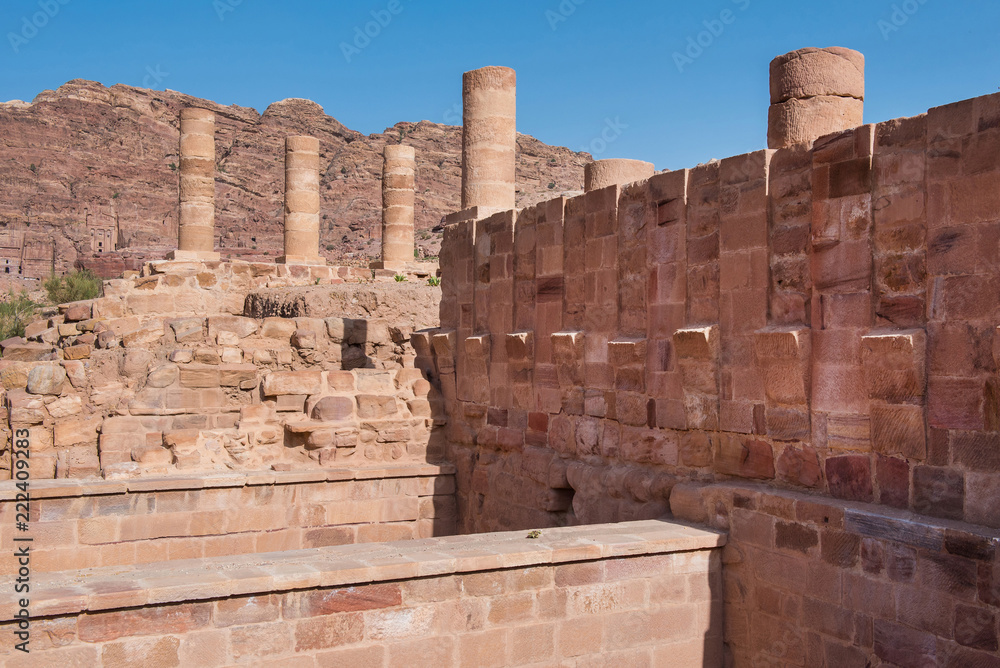 Roman ruins, Colonnade street. Petra, Jordan