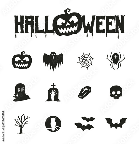 Halloween icon symbol set