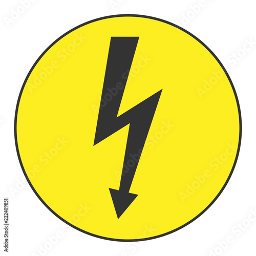 Free Download Electricity symbol. Lightning in yellow circle. Vector icon. - GFXLoad