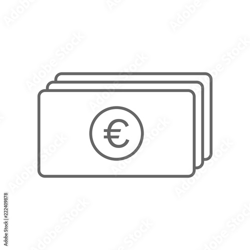 Free Download Stack of EURO banknotes. Outline. Vector icon. - GFXLoad
