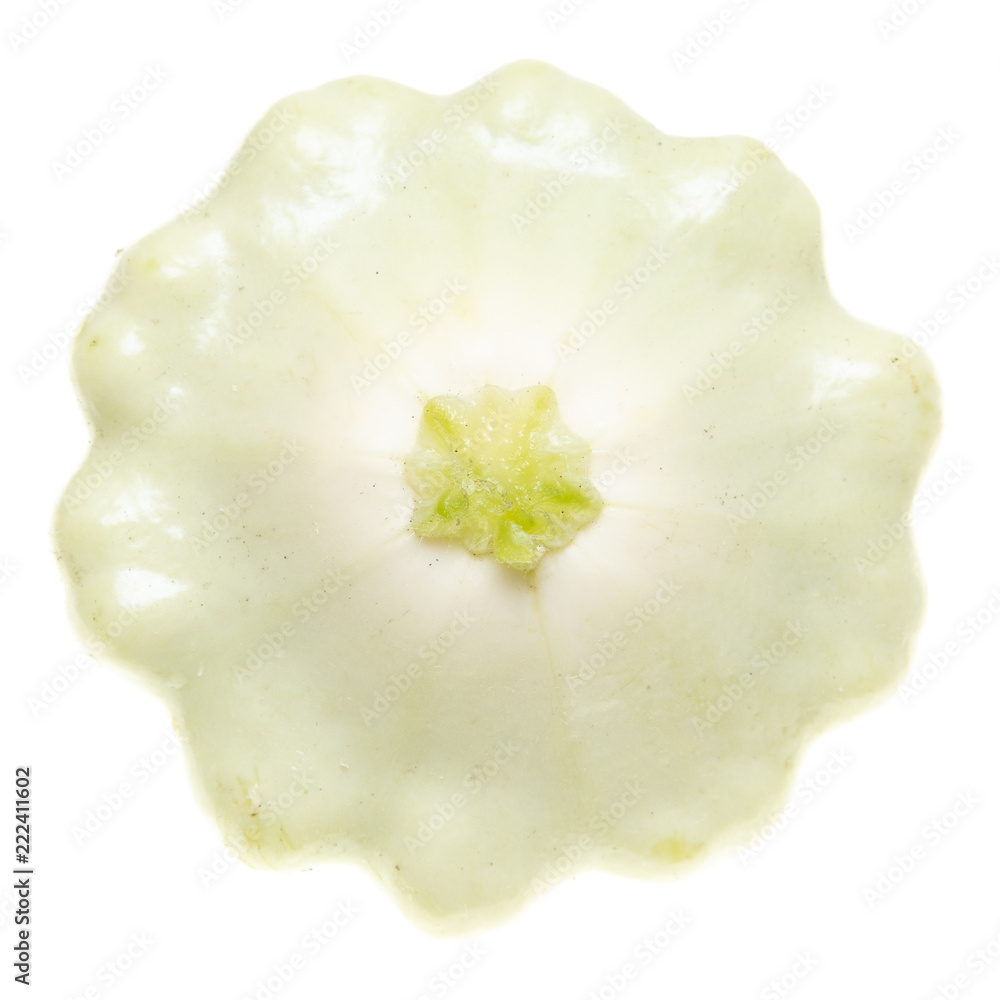 Ripe white patisson isolated on white background Ripe white patisson isolated on white background
