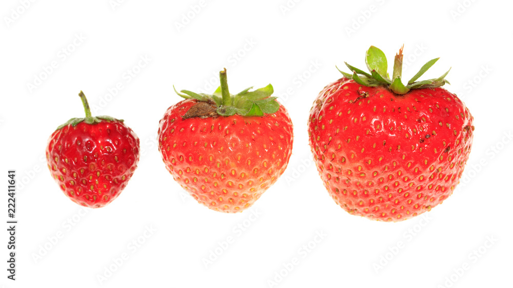 Ripe red strawberry on a white background Ripe red strawberry on a white background