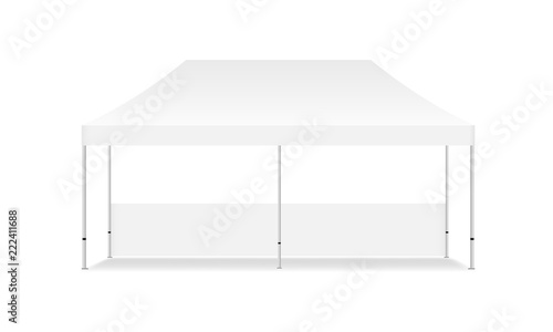 Blank rectangular display tent mock up - front view. Vector illustration