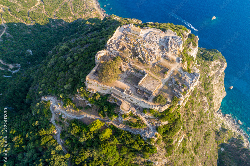 Old ruins of Angelokastro fortress, Corfu island, Greece