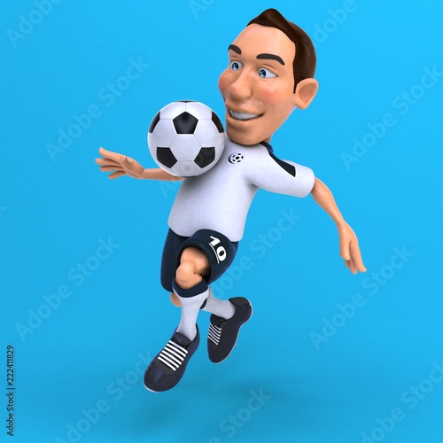 Fototapeta Naklejka Na Ścianę i Meble -  Fun football player - 3D Illustration