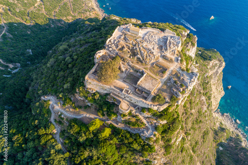 Obraz na płótnie Old ruins of Angelokastro fortress, Corfu island, Greece w salonie