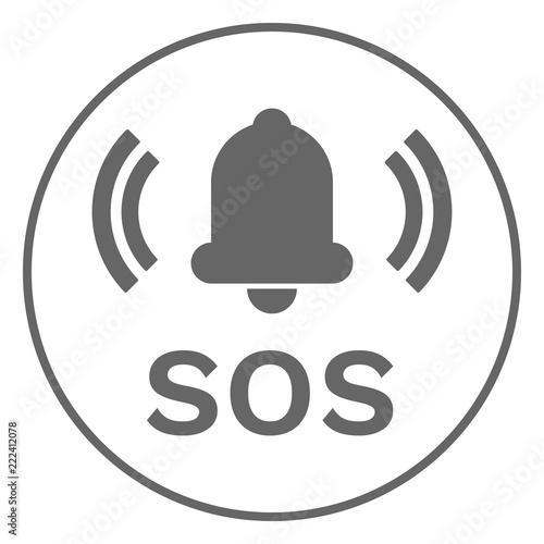 SOS button. Vector.