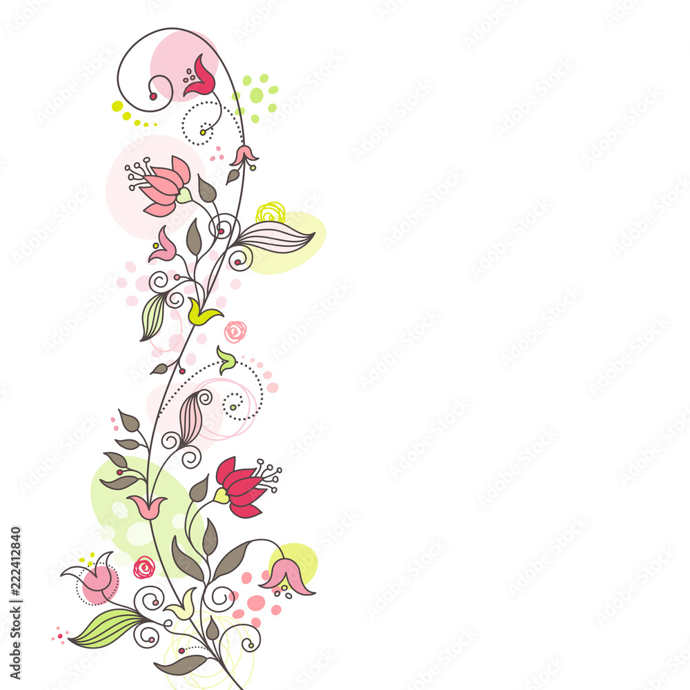 Floral Card Red/Green