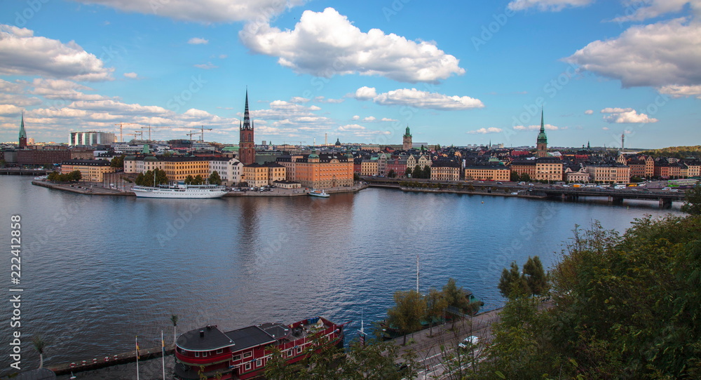 Stockholm,Sweden-panorama of the Old Town