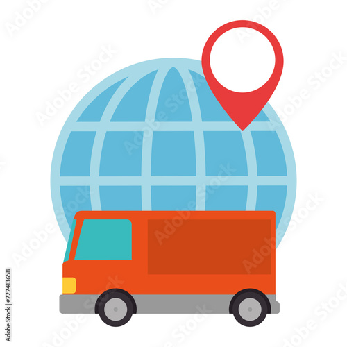 sphere planet with truck