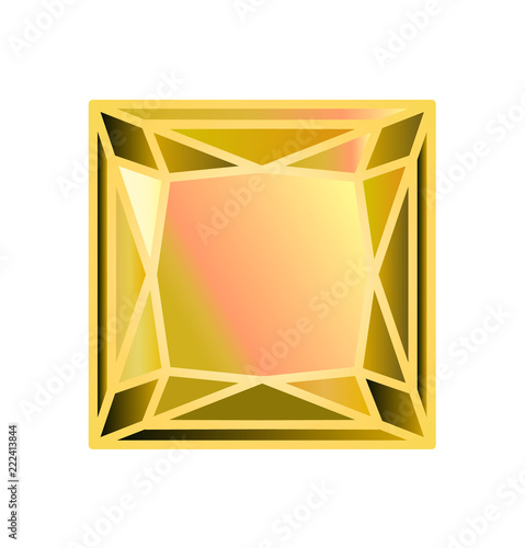 DIAMOND, precious stone cut square