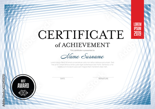 Modern lines certificate template