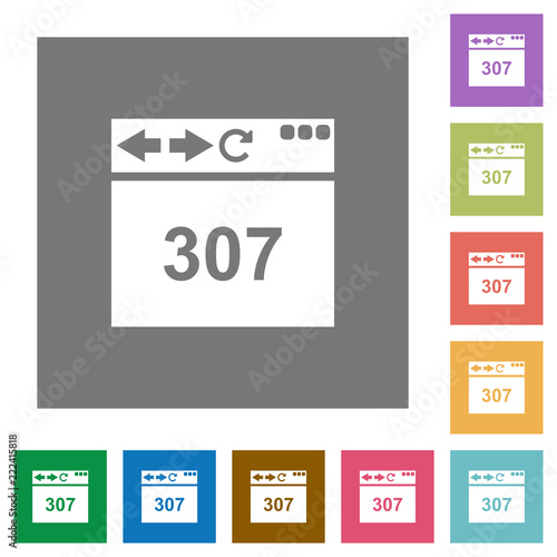Browser 307 temporary redirect square flat icons