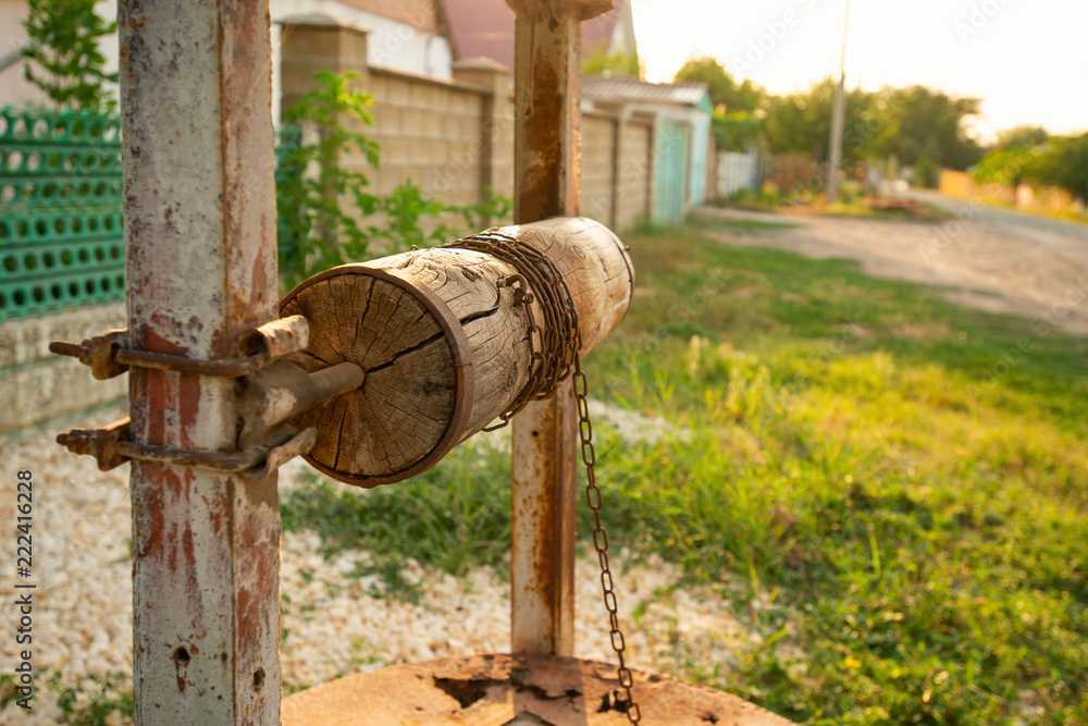 Old wooden water well of in the Ukrainian countryside Old wooden water well of in the Ukrainian countryside
