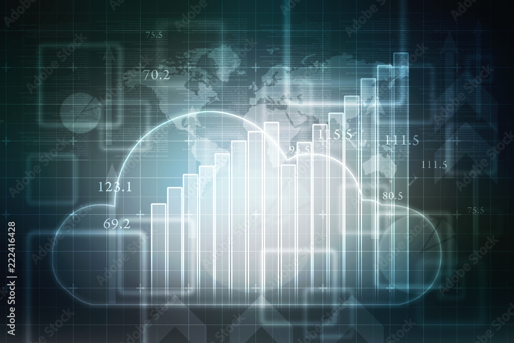 2d rendering Stock market online business concept. business Graph 2d rendering Stock market online business concept. business Graph