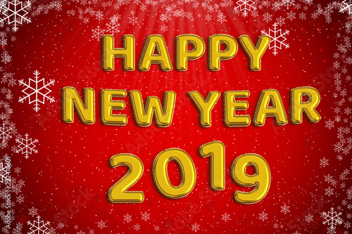 Happy New year 2019 golden ...